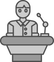 Lecturer Line Filled Greyscale Icon vector