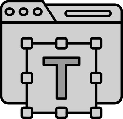 Typography Line Filled Greyscale Icon