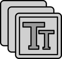 Text Line Filled Greyscale Icon vector