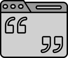 Quote Line Filled Greyscale Icon vector