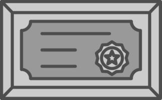 Certificate Line Filled Greyscale Icon vector