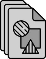 File Line Filled Greyscale Icon vector