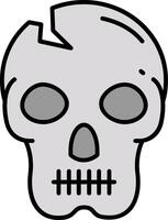 Skull Line Filled Greyscale Icon vector