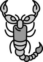 Scorpion Line Filled Greyscale Icon vector