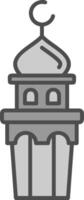 Minaret Line Filled Greyscale Icon vector