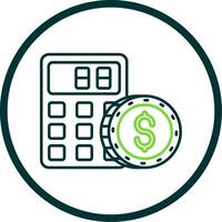 Calculator Line Circle Icon vector