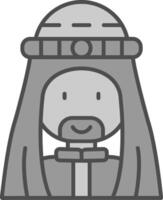 Muslim Line Filled Greyscale Icon vector