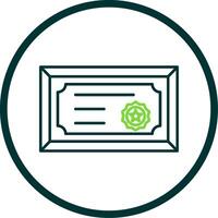 Certificate Line Circle Icon vector