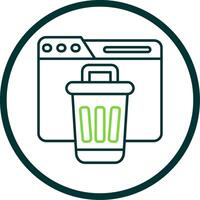 Bin Line Circle Icon vector