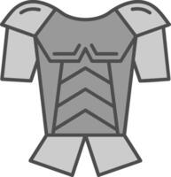 Armor Line Filled Greyscale Icon vector