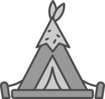 Tent Line Filled Greyscale Icon vector