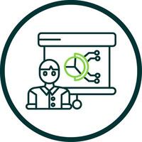 Presentation Line Circle Icon vector