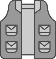 Vest Line Filled Greyscale Icon vector