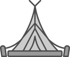 Tent Line Filled Greyscale Icon vector