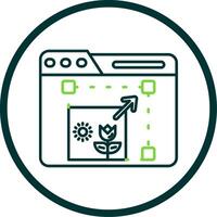 Resize Line Circle Icon vector