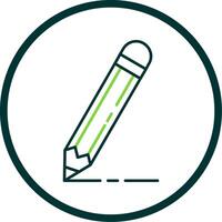 Pencil Line Circle Icon vector