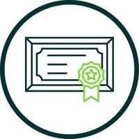 Certificate Line Circle Icon vector