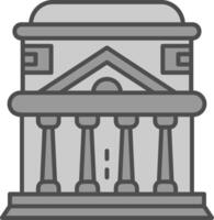Pantheon Line Filled Greyscale Icon vector