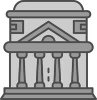 Pantheon Line Filled Greyscale Icon vector