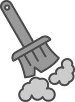 Broom Line Filled Greyscale Icon vector