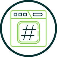 hashtag línea circulo icono vector