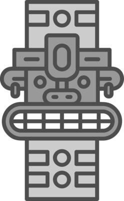 Totem Line Filled Greyscale Icon