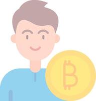 Bitcoin Flat Light Icon vector