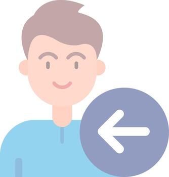 Back Flat Light Icon vector