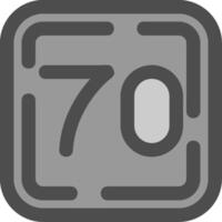 Seventy Line Filled Greyscale Icon vector