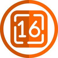 Sixteen Glyph Orange Circle Icon vector