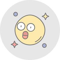 Surprised Line Filled Light Circle Icon vector