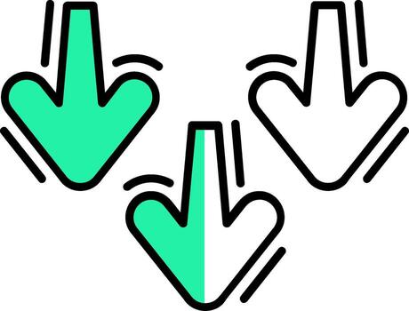 Decrease Filled Half Cut Icon vector