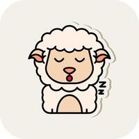 Sleep Line Filled White Shadow Icon vector