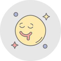 Drooling Line Filled Light Circle Icon vector