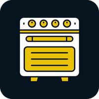 Oven Glyph Two Color Icon vector