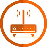 Modem Glyph Orange Circle Icon vector