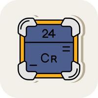 Chromium Line Filled White Shadow Icon vector