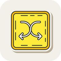 Shuffle Line Filled White Shadow Icon vector