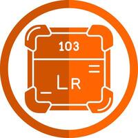 Lawrencium Glyph Orange Circle Icon vector