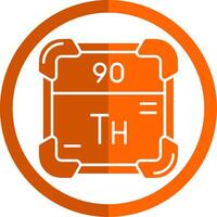 Thorium Glyph Orange Circle Icon vector