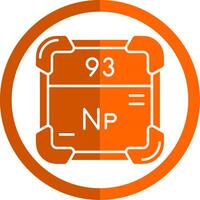 Neptunium Glyph Orange Circle Icon vector