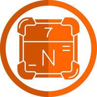 Nitrogen Glyph Orange Circle Icon vector