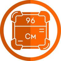 Curium Glyph Orange Circle Icon vector