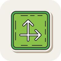 Intersect Line Filled White Shadow Icon vector