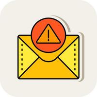 Alert Line Filled White Shadow Icon vector