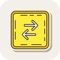 Swap Line Filled White Shadow Icon vector