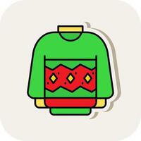 Sweater Line Filled White Shadow Icon vector