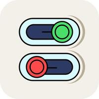 Switch Line Filled White Shadow Icon vector