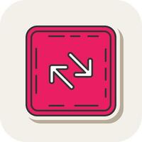 Swap Line Filled White Shadow Icon vector