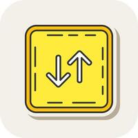 Swap Line Filled White Shadow Icon vector